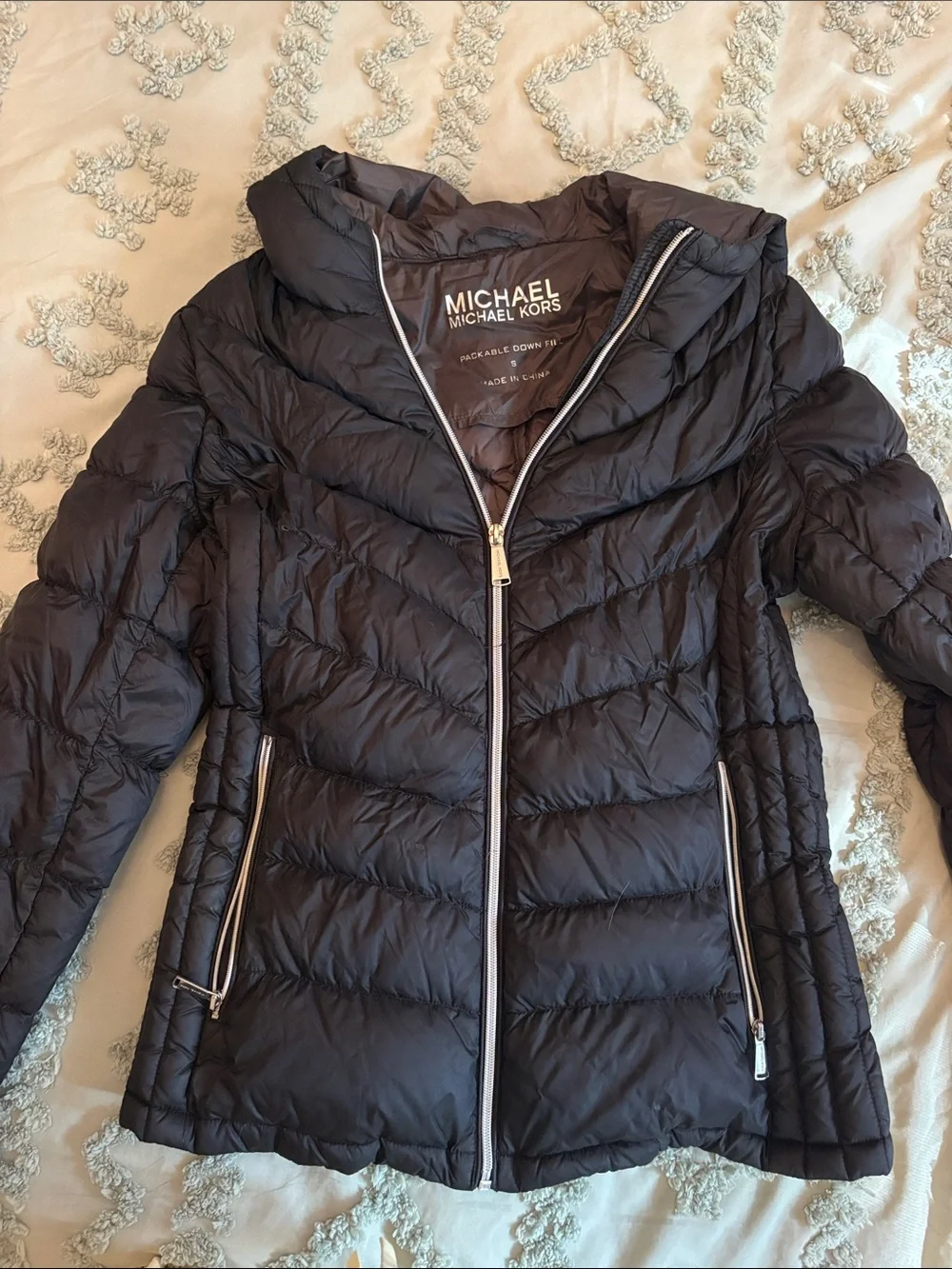 Michael Kors Black Packable Quilted Puffer Jacket